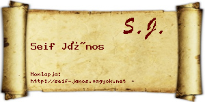 Seif János névjegykártya