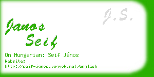 janos seif business card