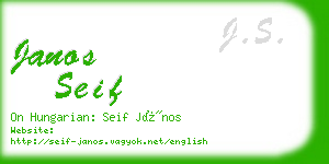 janos seif business card
